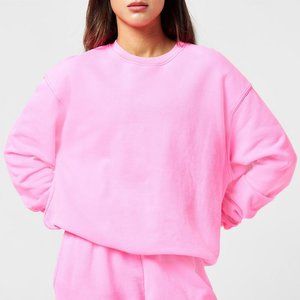 Good American Boyfriend Sweatshirt in Hot Pink Size 1